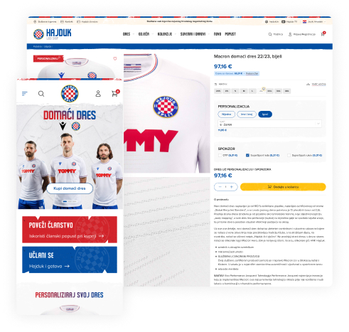 Digitalno osvježenje za Hajduk Web Shop